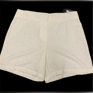 NWT White eyelet white short Size: 14